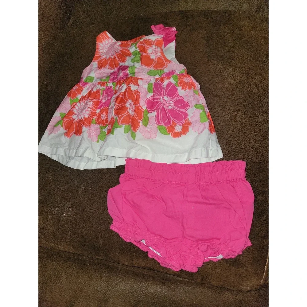 Gymboree layette line‎ tiny tropics floral 2 piece set size 6 12 months
